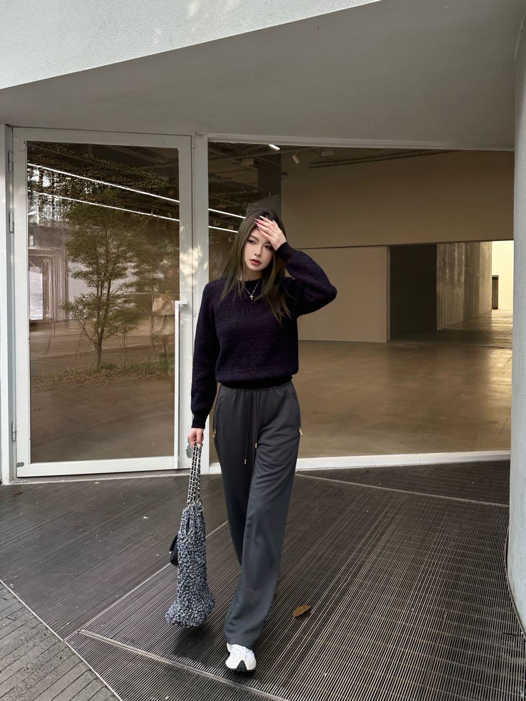 Cd**25fw new black sweater set