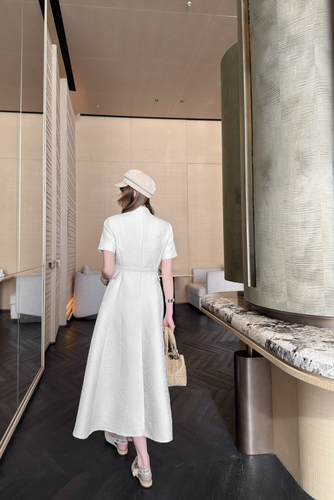 Cd**25fw new white maxi dress