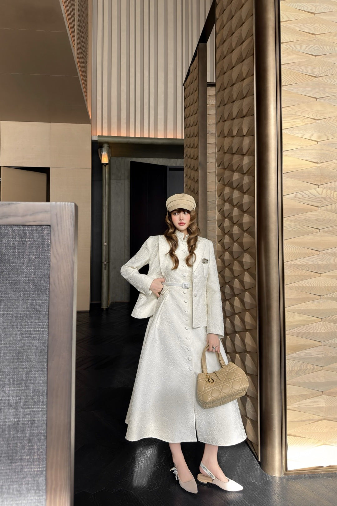 Cd**25fw new white maxi dress