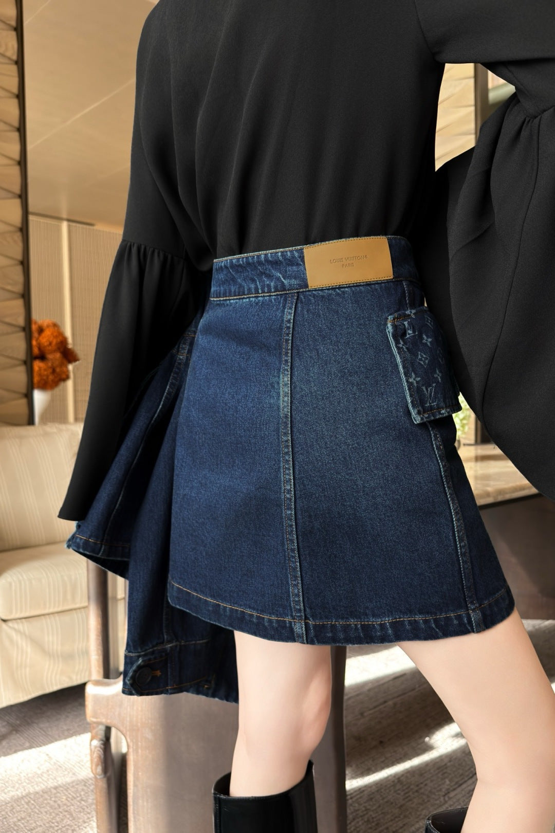 Lou**25fw new denim mini skirt
