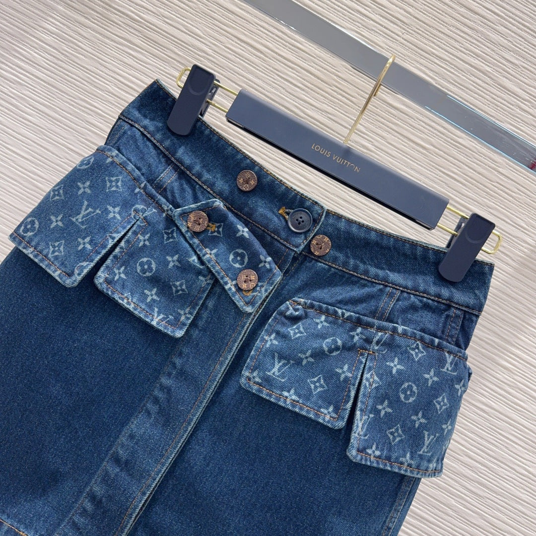 Lou**25fw new denim mini skirt