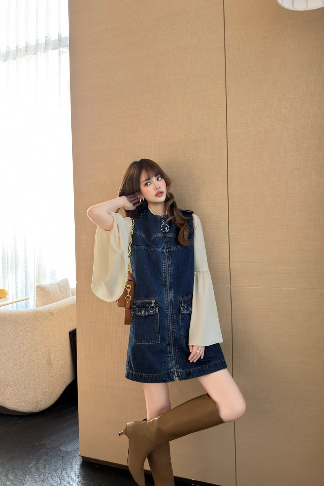 Lou**25fw new denim maxi skirt