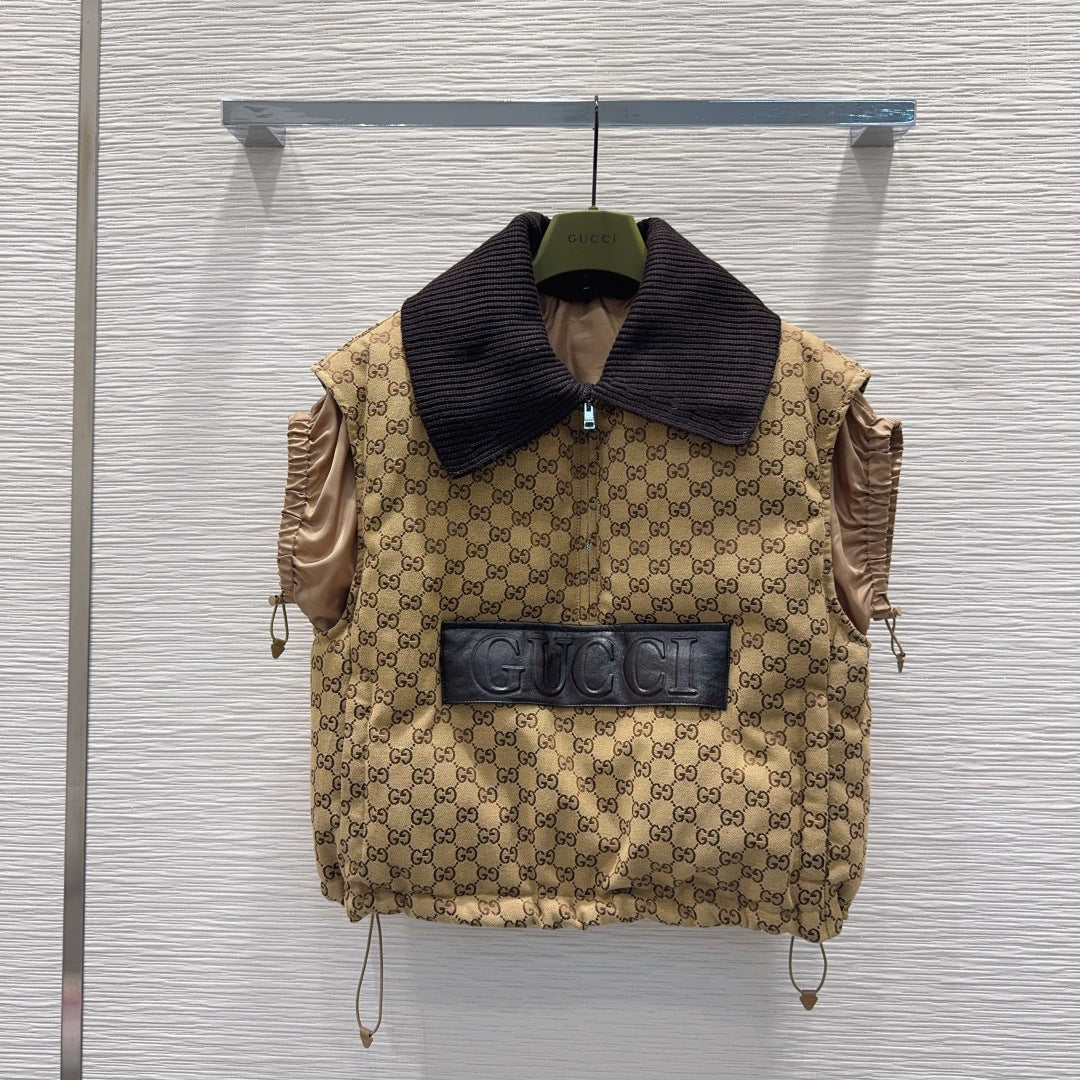 Gu 25fw lapel Jacquard Down Vest