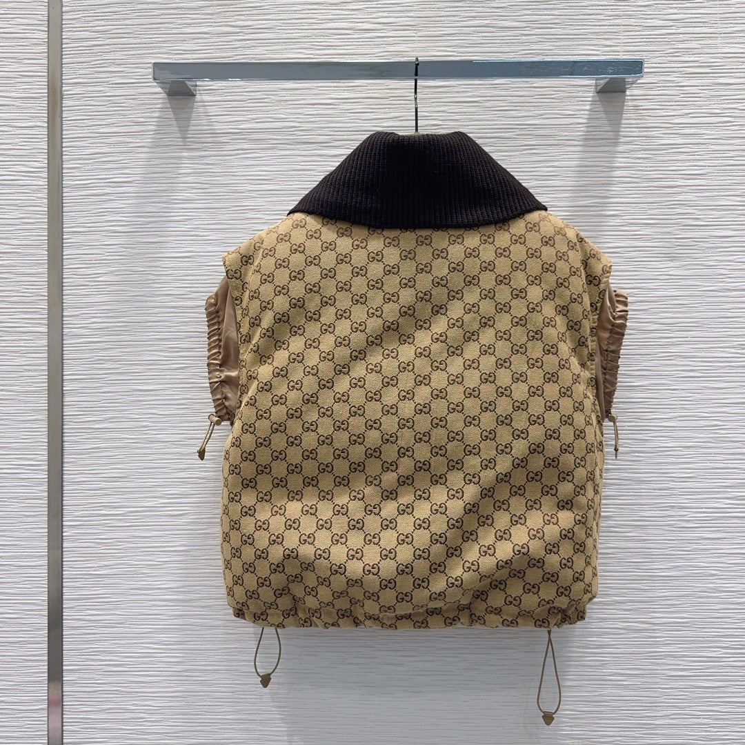 Gu 25fw lapel Jacquard Down Vest