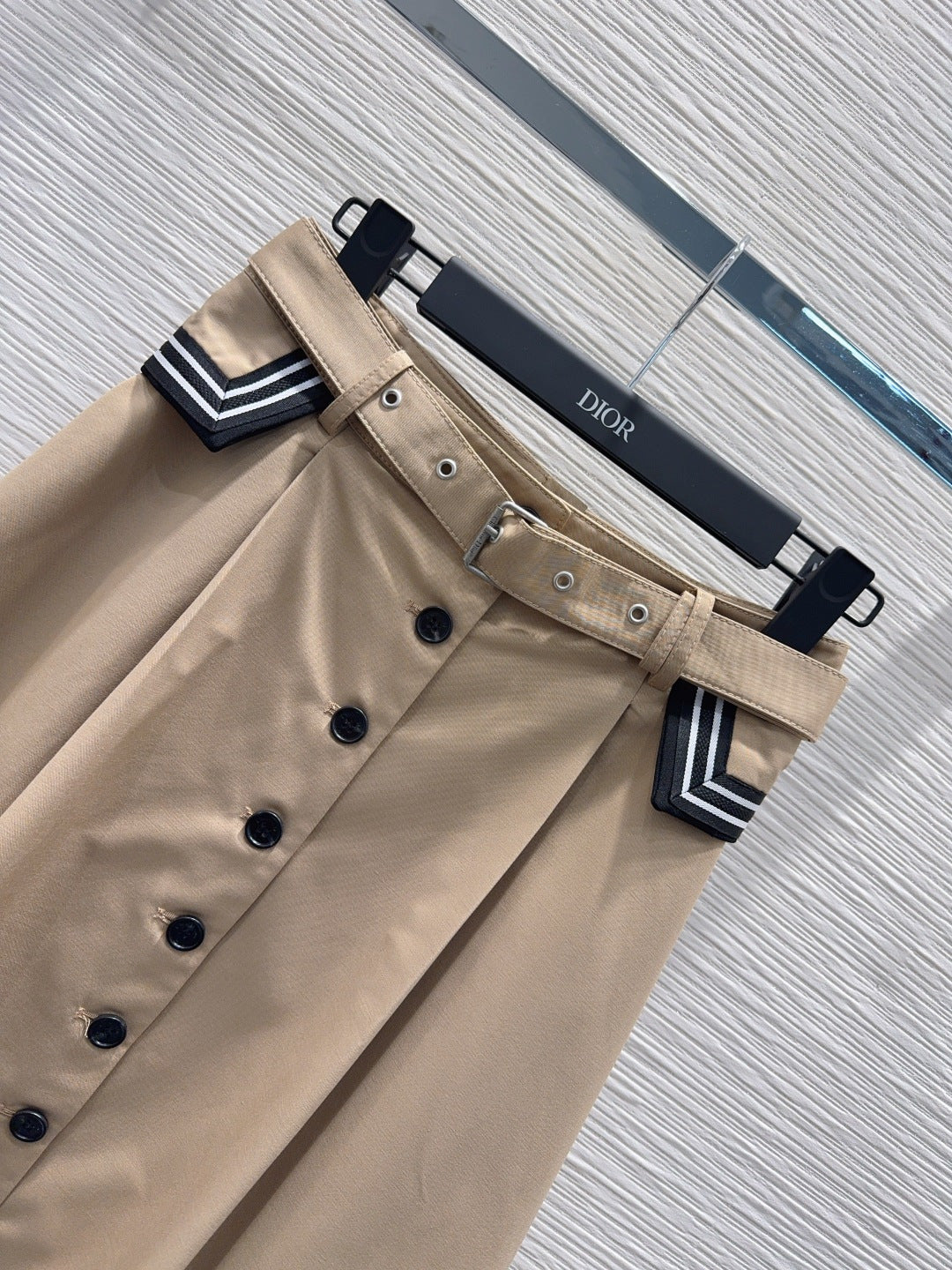 Cd 25fw high-waisted A-line skirt with perforated belt