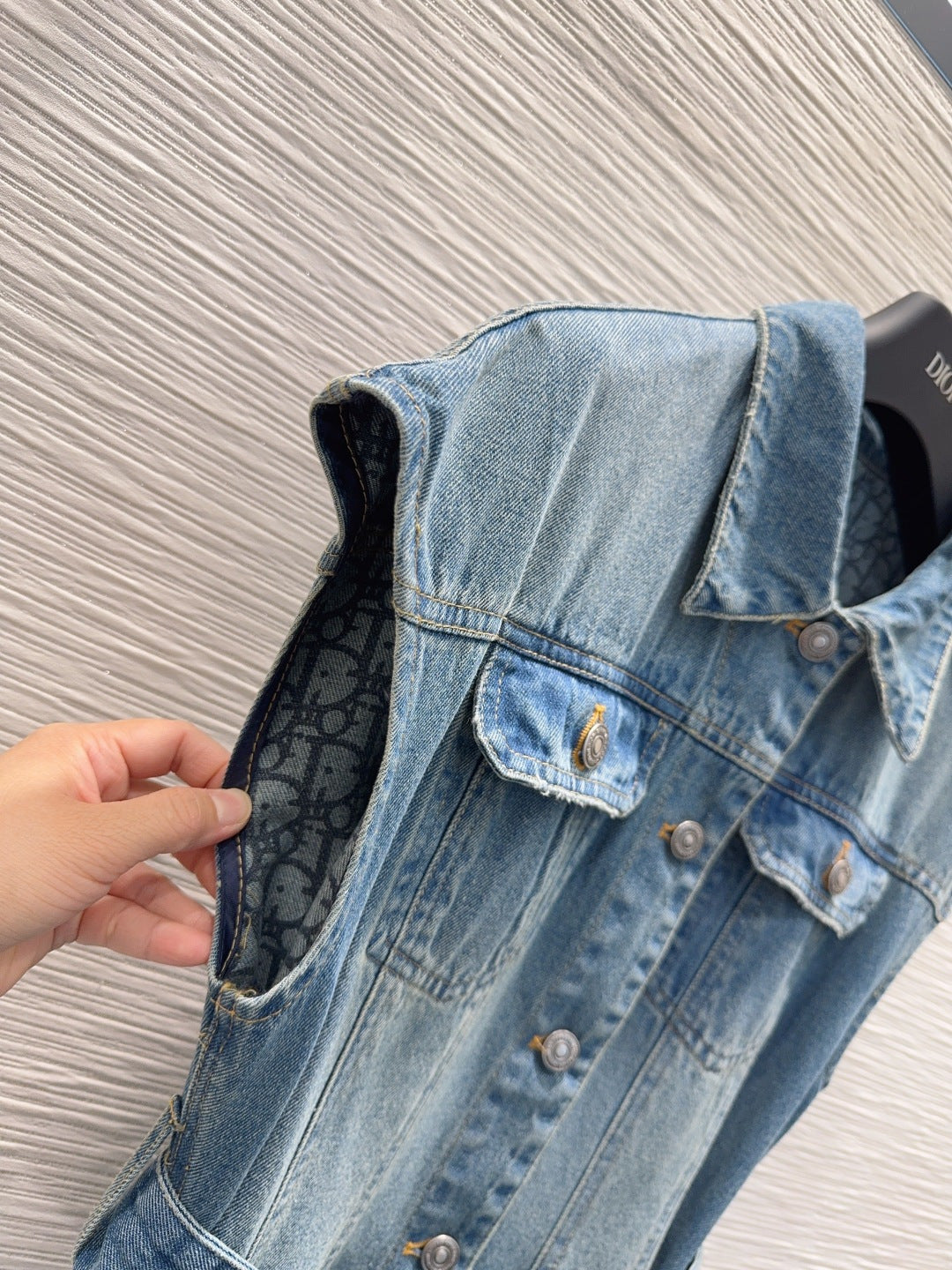 Cd 25fw belted wide-sleeved denim dress