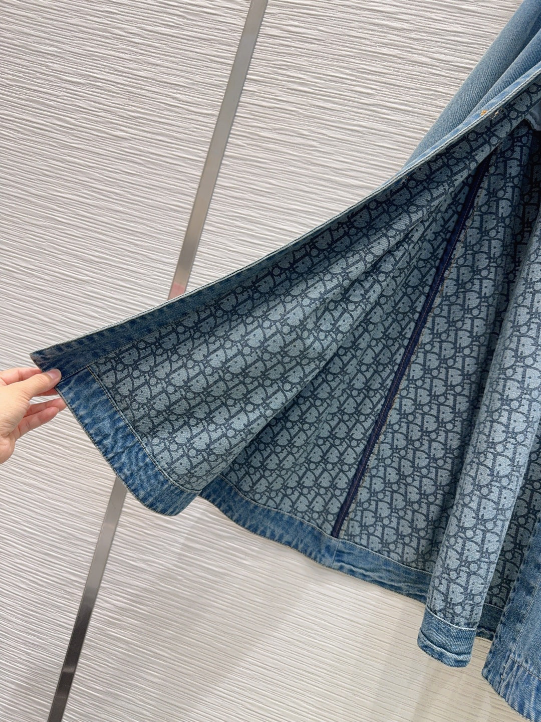 Cd 25fw belted wide-sleeved denim dress