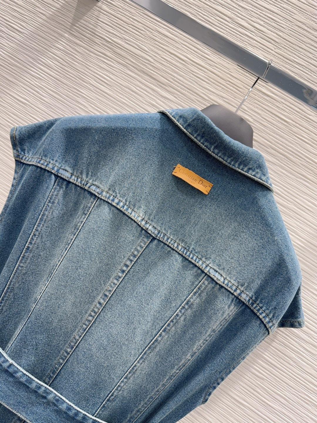 Cd 25fw belted wide-sleeved denim dress