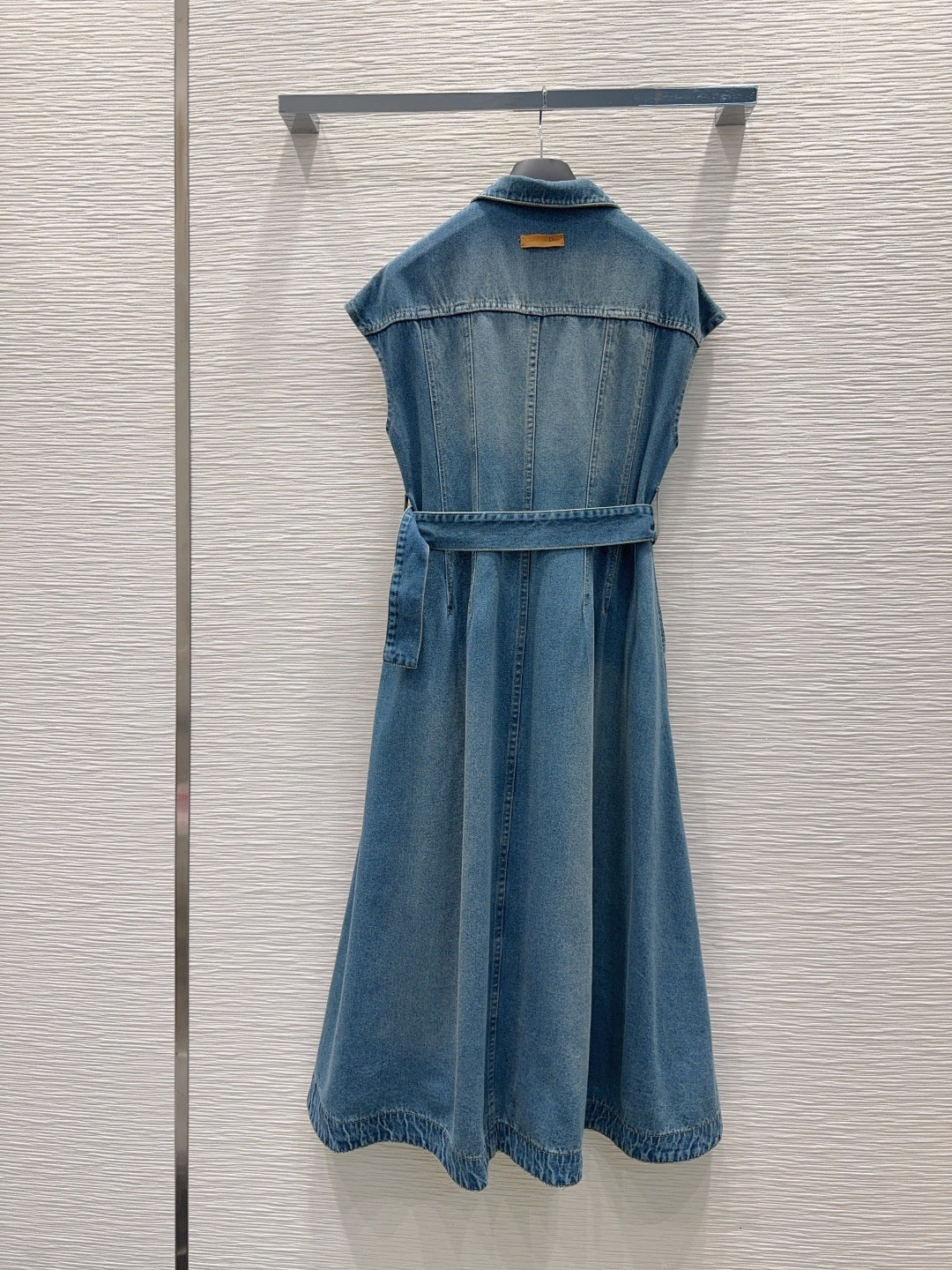 Cd 25fw belted wide-sleeved denim dress