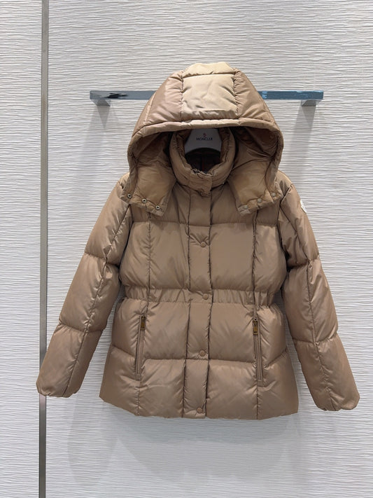 Mco 25fw slim-fit hooded short down jacket