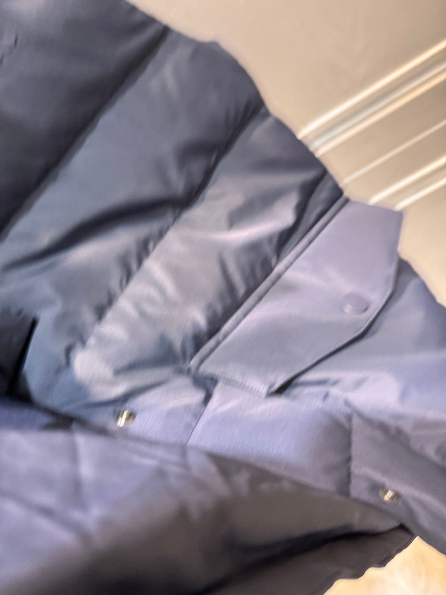 Miu**25fw new quilted down vest in deep sea blue