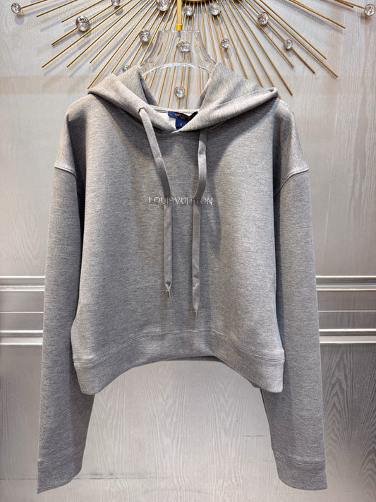 Lou**25fw grey hooded sweatshirt