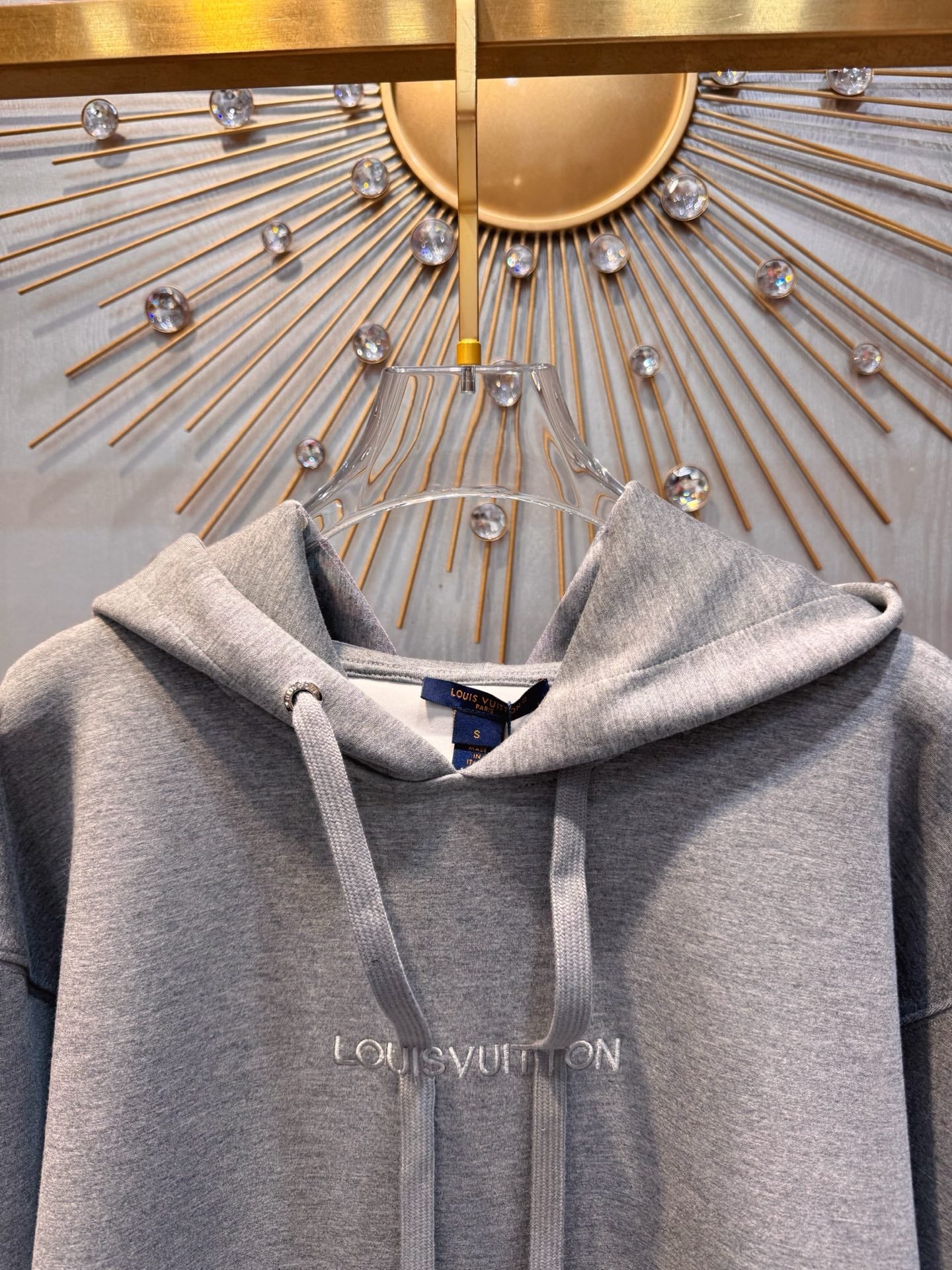 Lou**25fw grey hooded sweatshirt