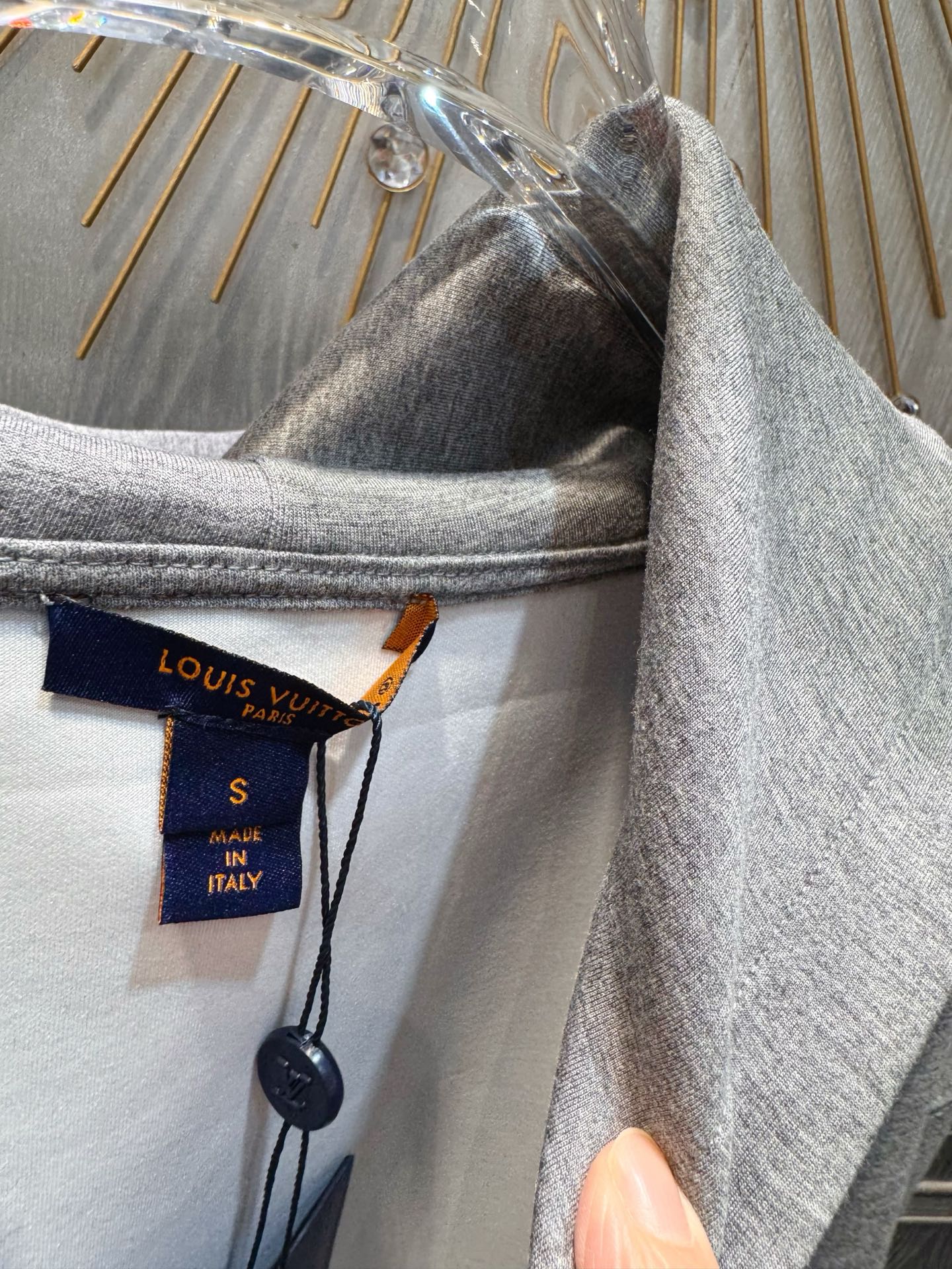 Lou**25fw grey hooded sweatshirt