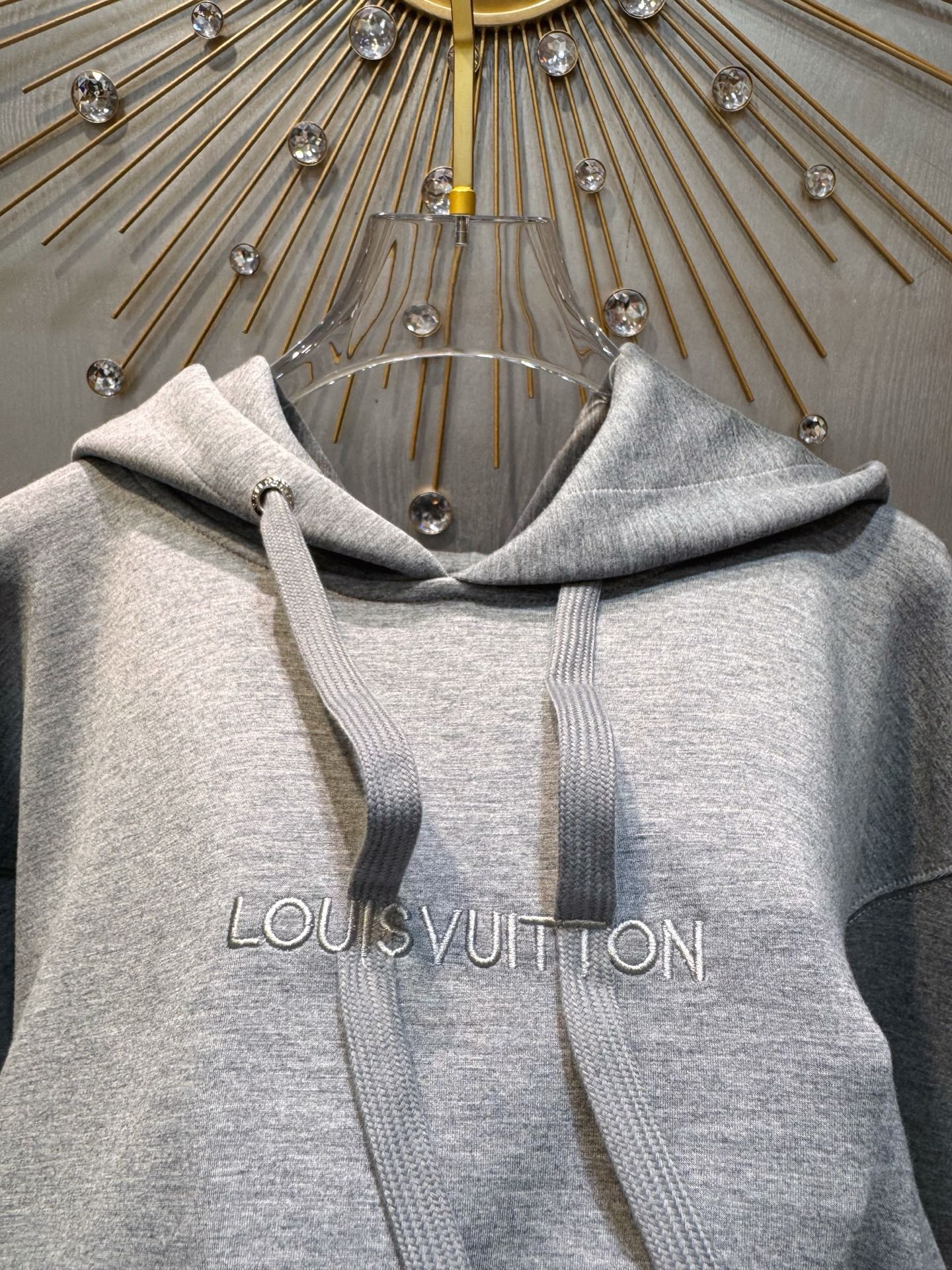 Lou**25fw grey hooded sweatshirt