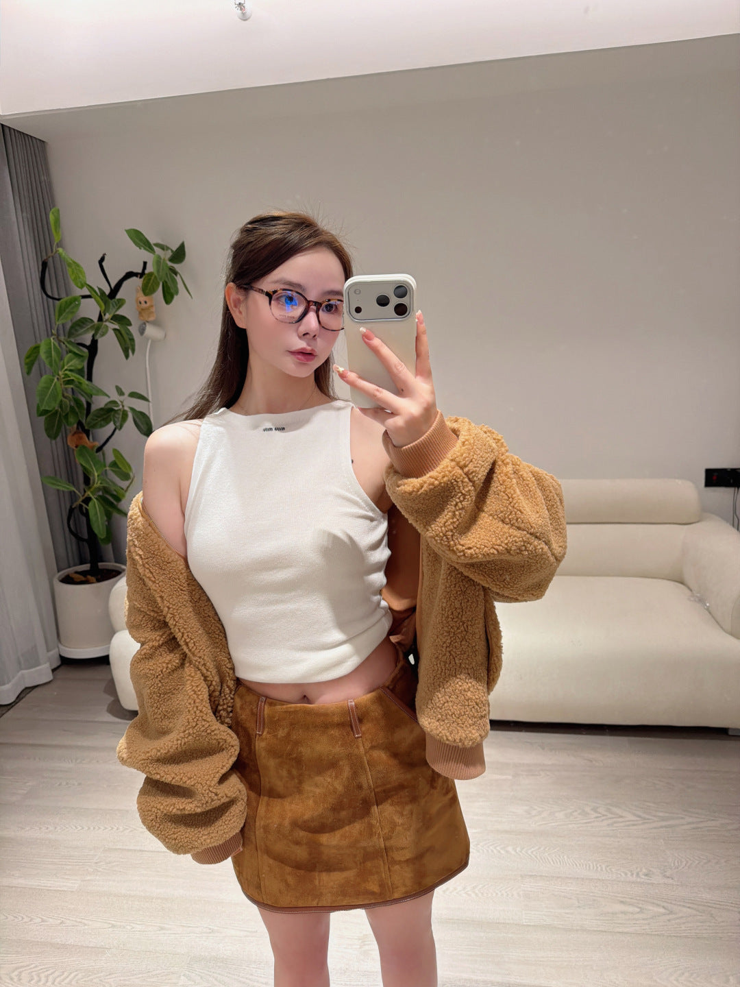 Miu**25fw new camel-colored eco-friendly wool coat