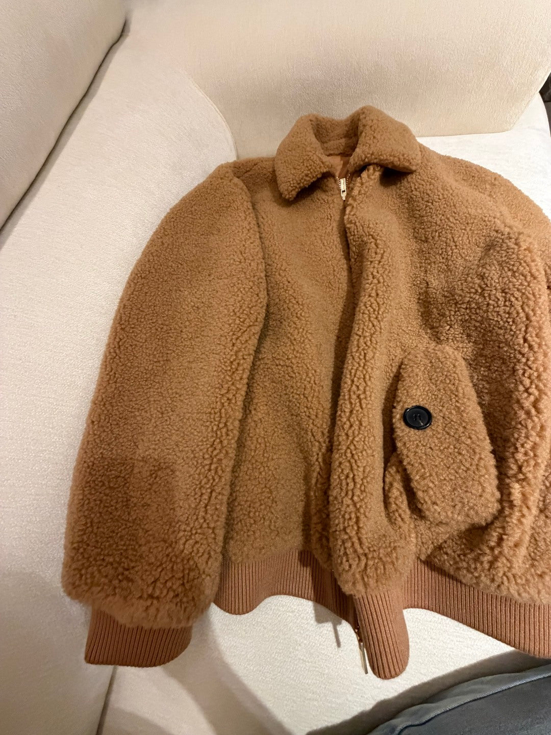 Miu**25fw new camel-colored eco-friendly wool coat
