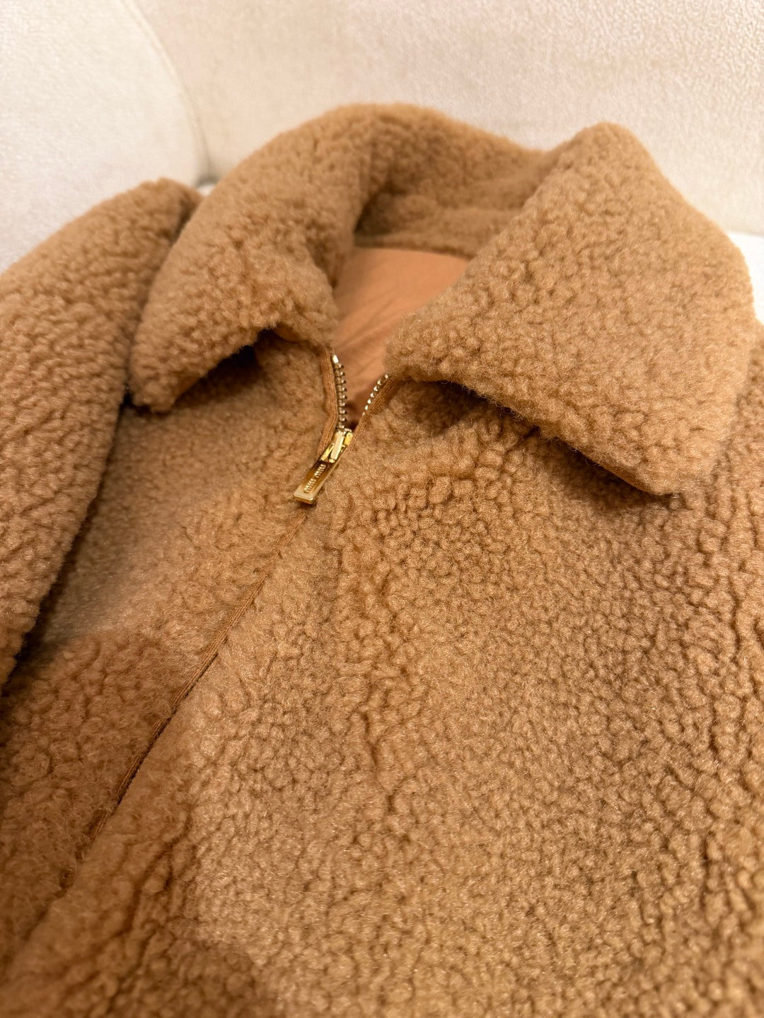 Miu**25fw new camel-colored eco-friendly wool coat