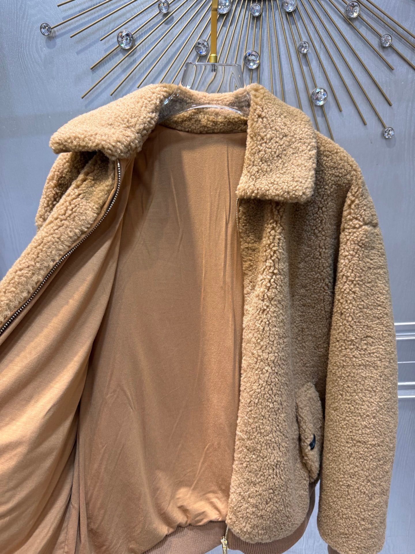Miu**25fw new camel-colored eco-friendly wool coat