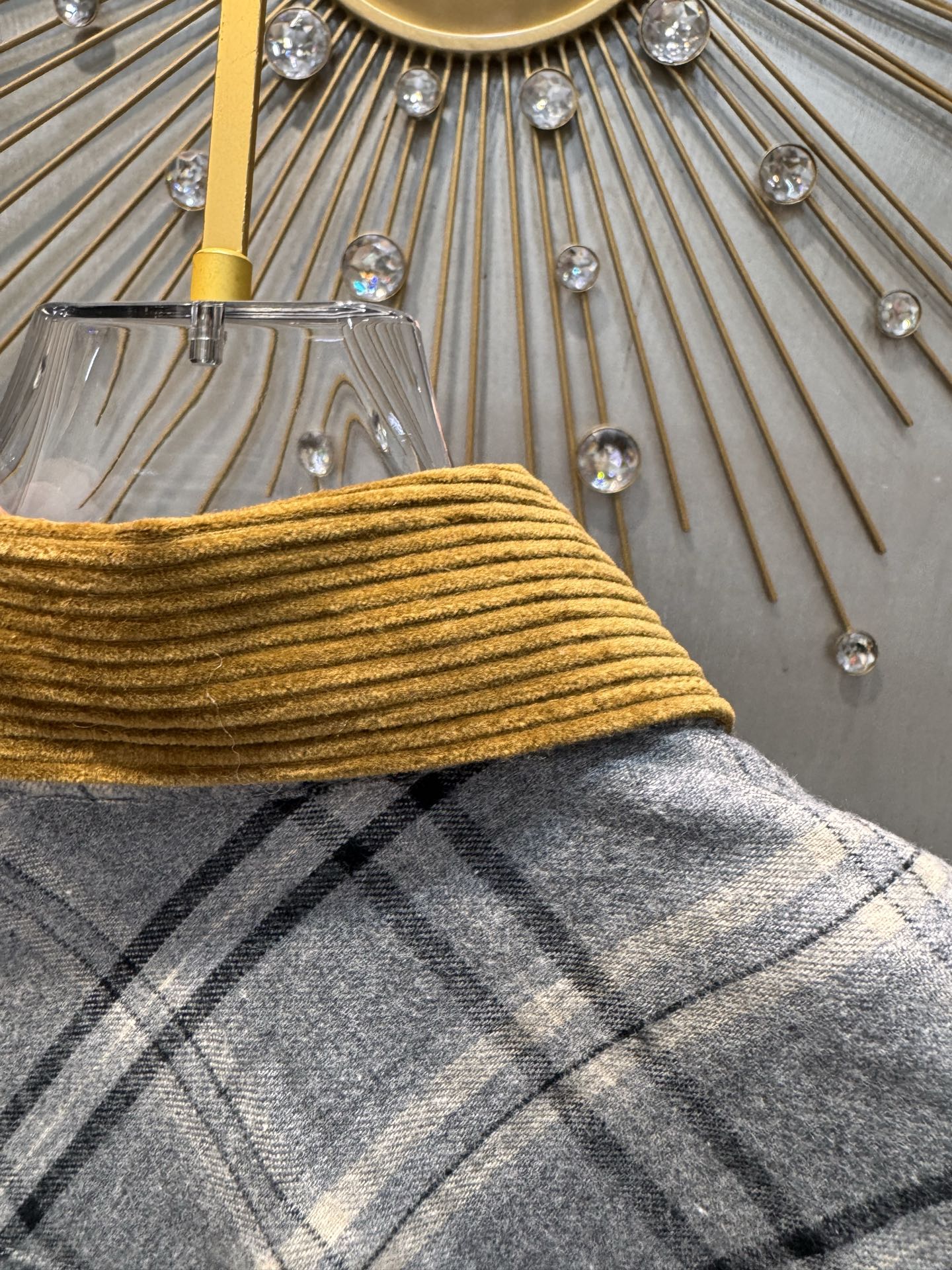 Miu**25fw flannel plaid belted shirt dress