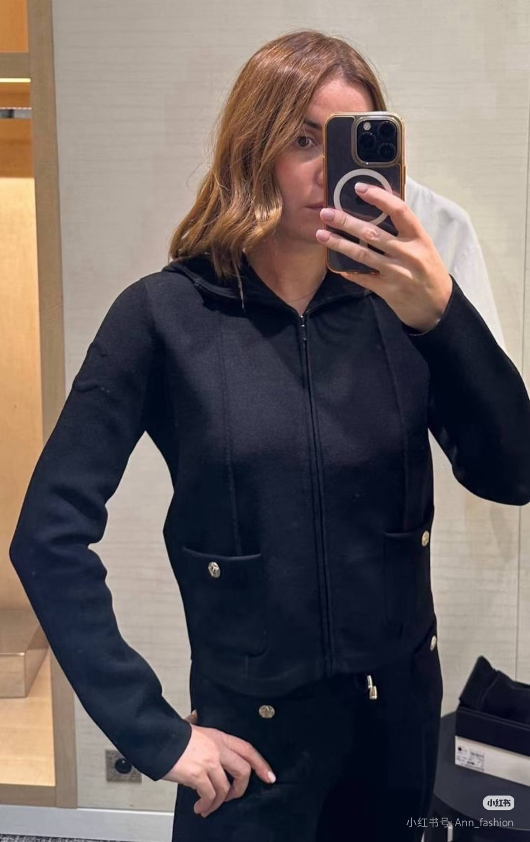 Cha**25fw Ski series hooded cardigan