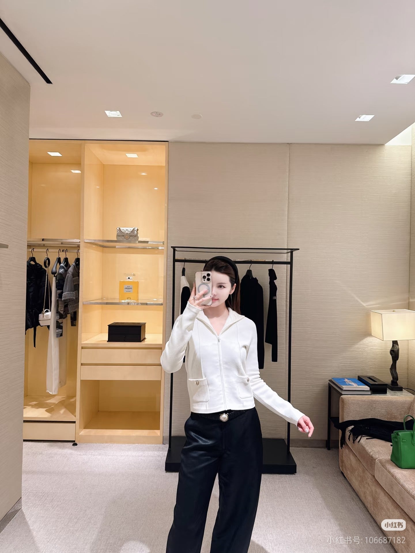 Cha**25fw Ski series hooded cardigan