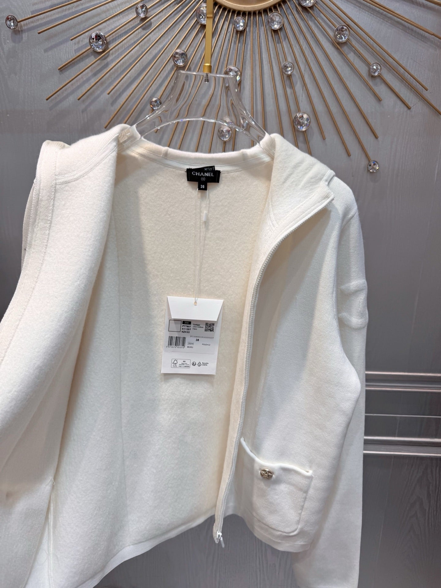 Cha**25fw Ski series hooded cardigan