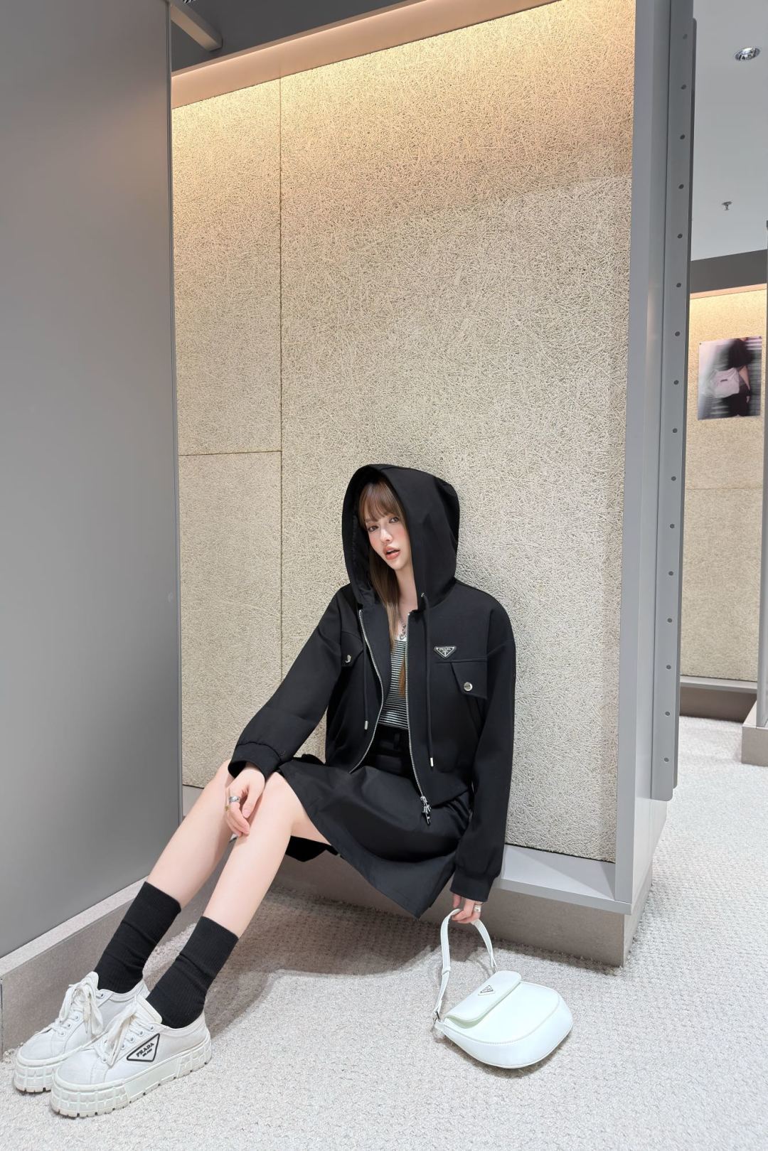 Pra**25fw new black coat