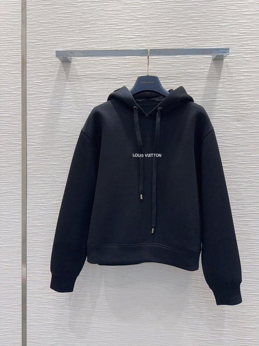 Lou**25fw new black hooded sweatshirt