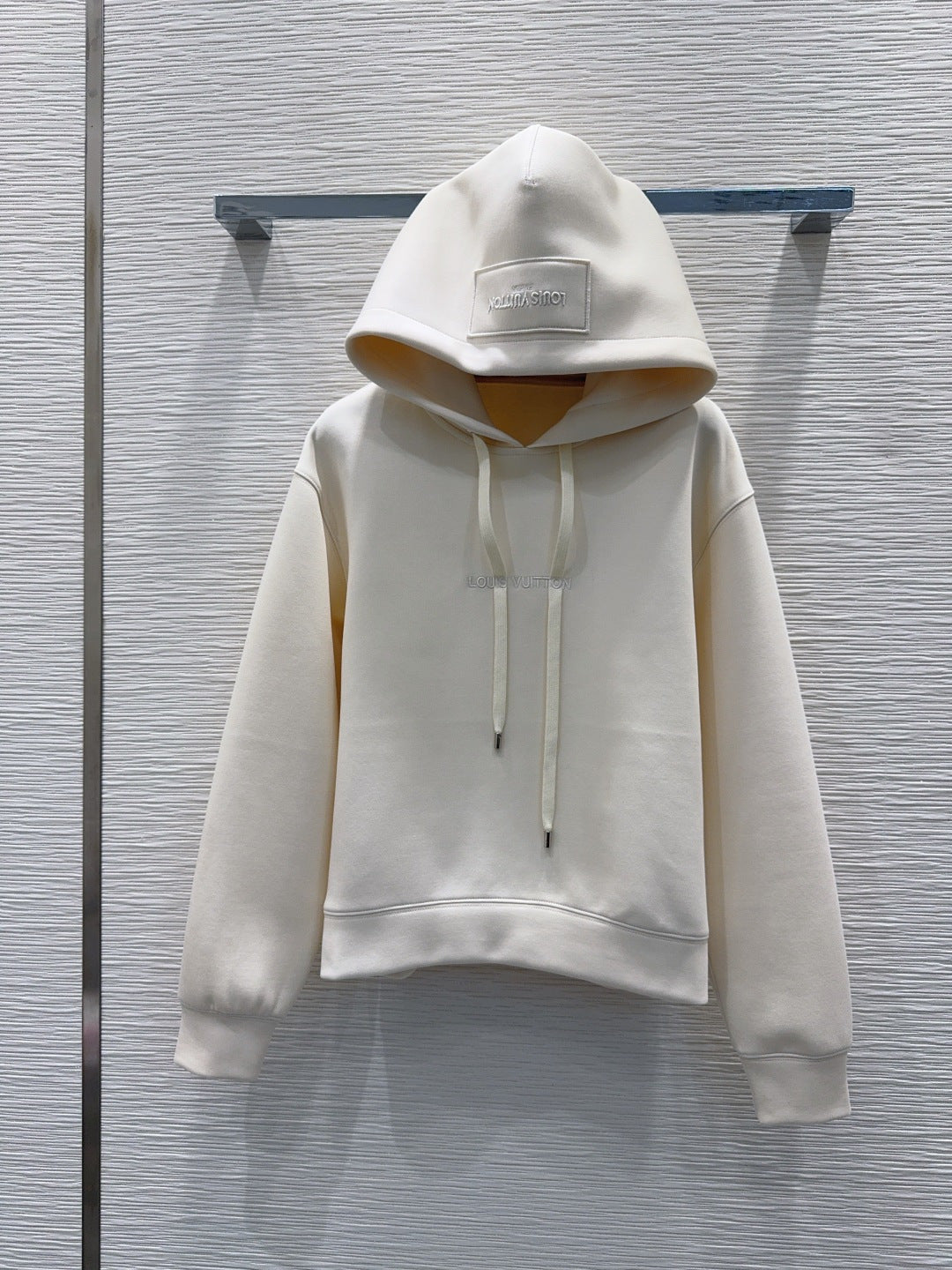 Lou**25fw new white hooded sweatshirt