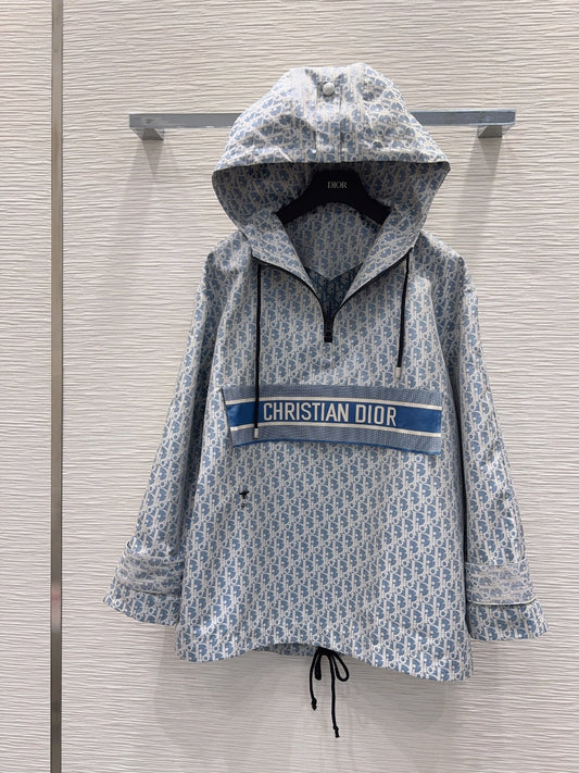 Cd 25fw Jacquard hooded windbreaker