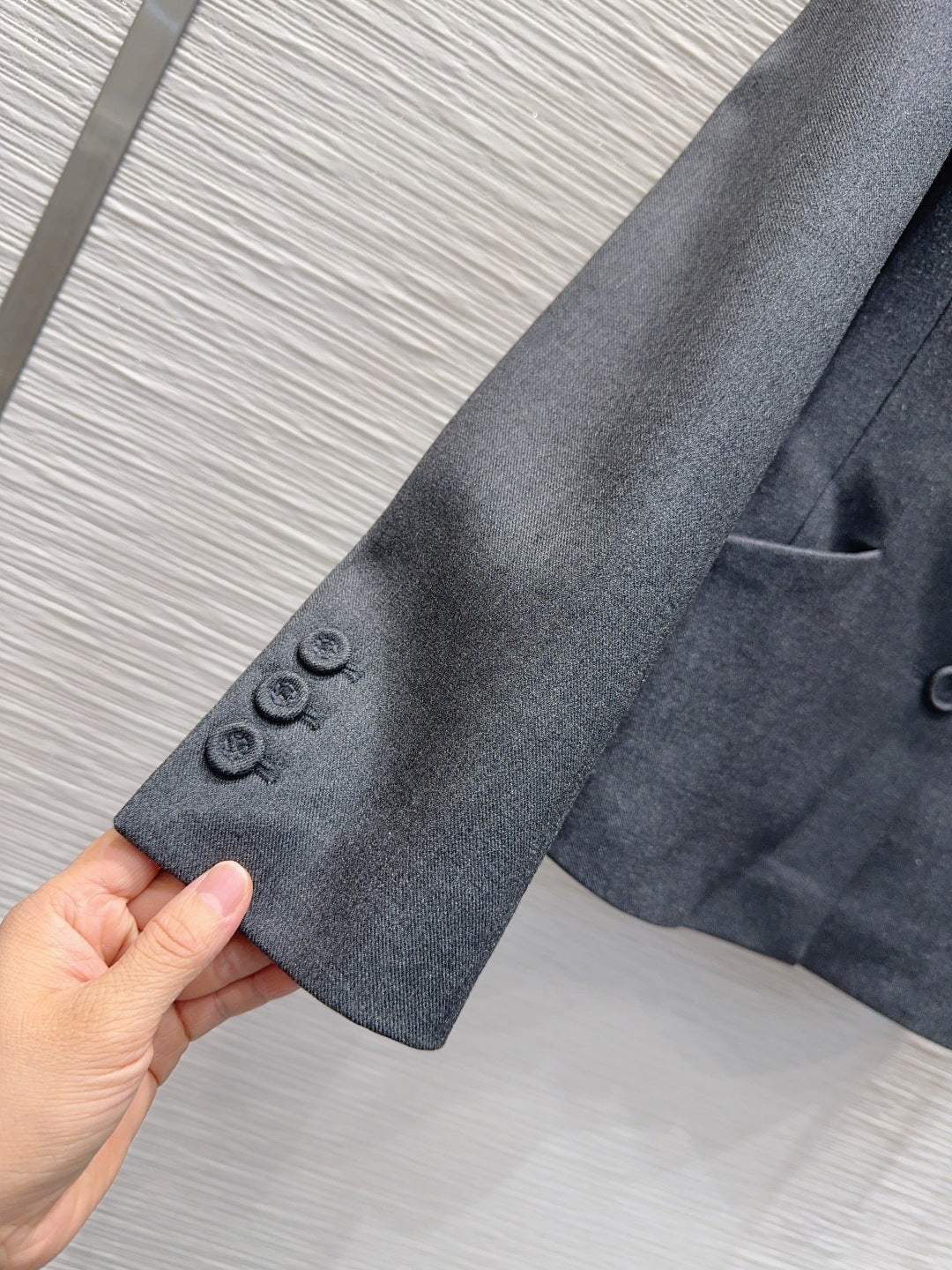 Cd 25fw straight-shoulder fitted waist suit with A-line skirt