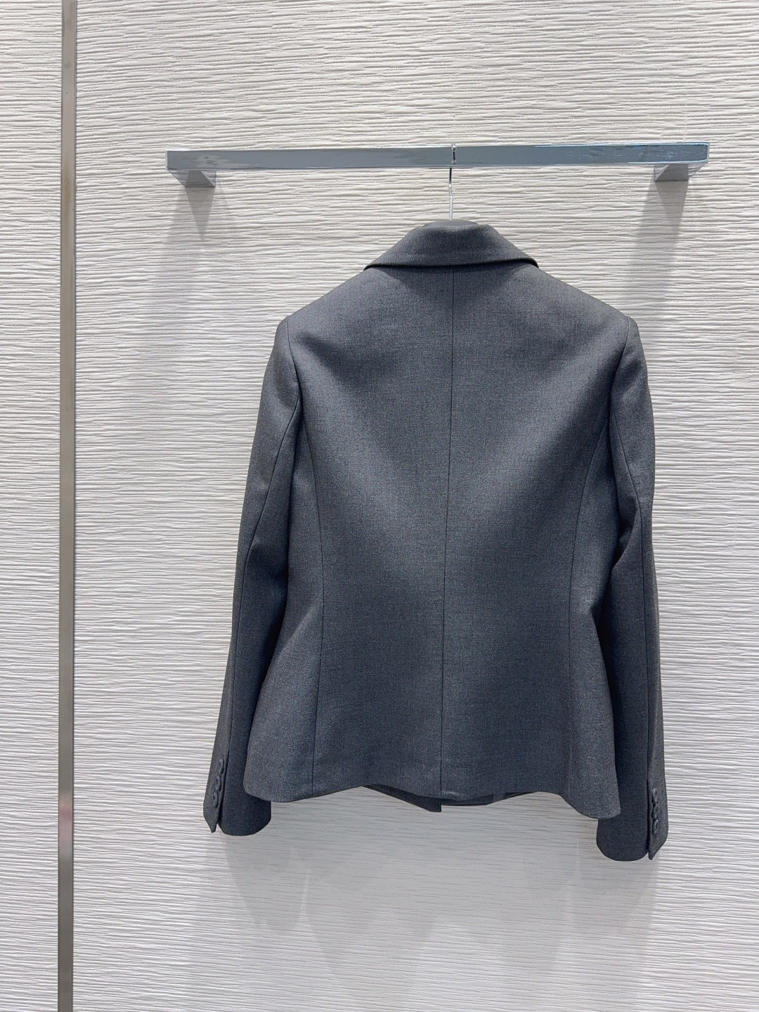 Cd 25fw straight-shoulder fitted waist suit with A-line skirt