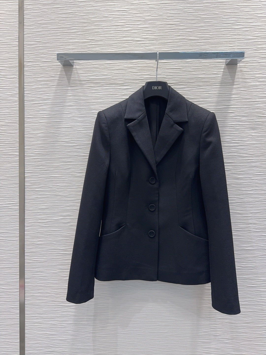 Cd 25fw straight-shoulder fitted waist suit with A-line skirt