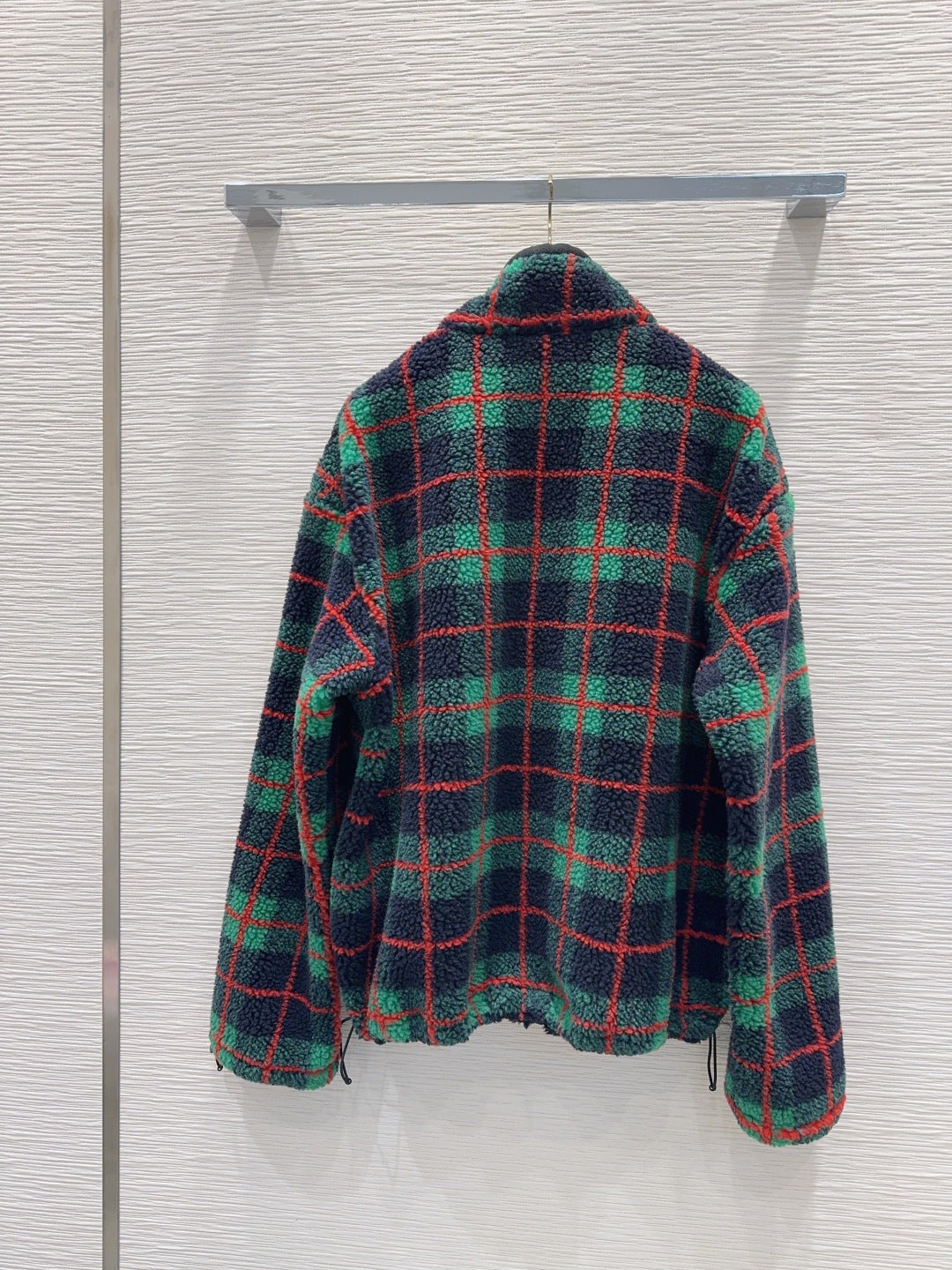 Mu 25fw plaid Teddy Plush Coat