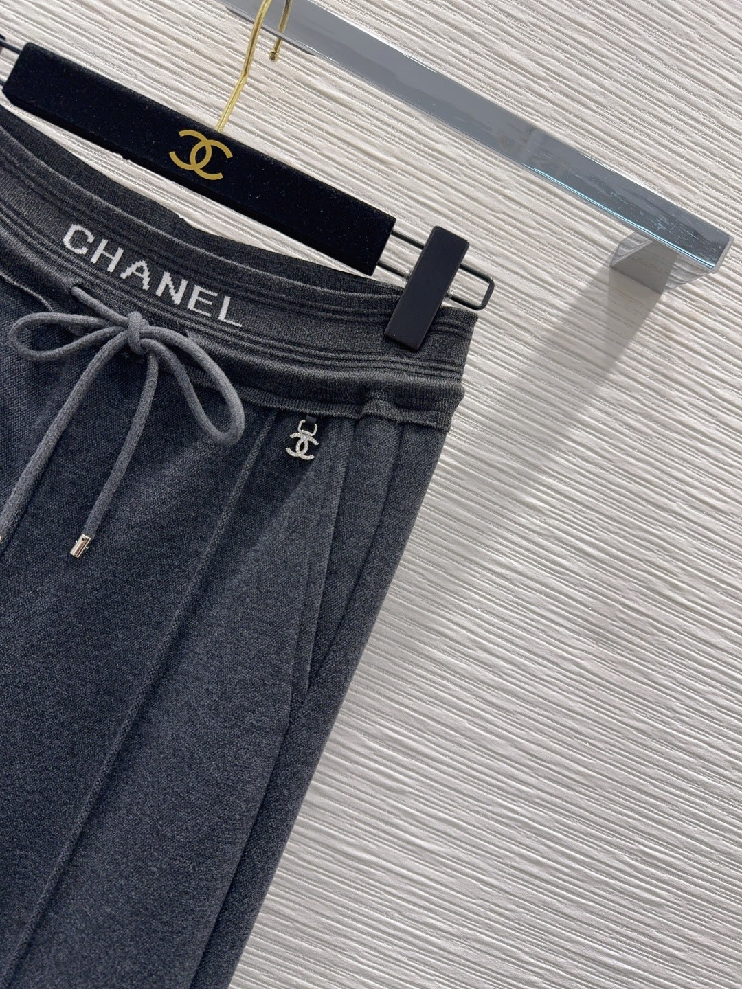 Cha 25fw drawstring wide-leg casual pants