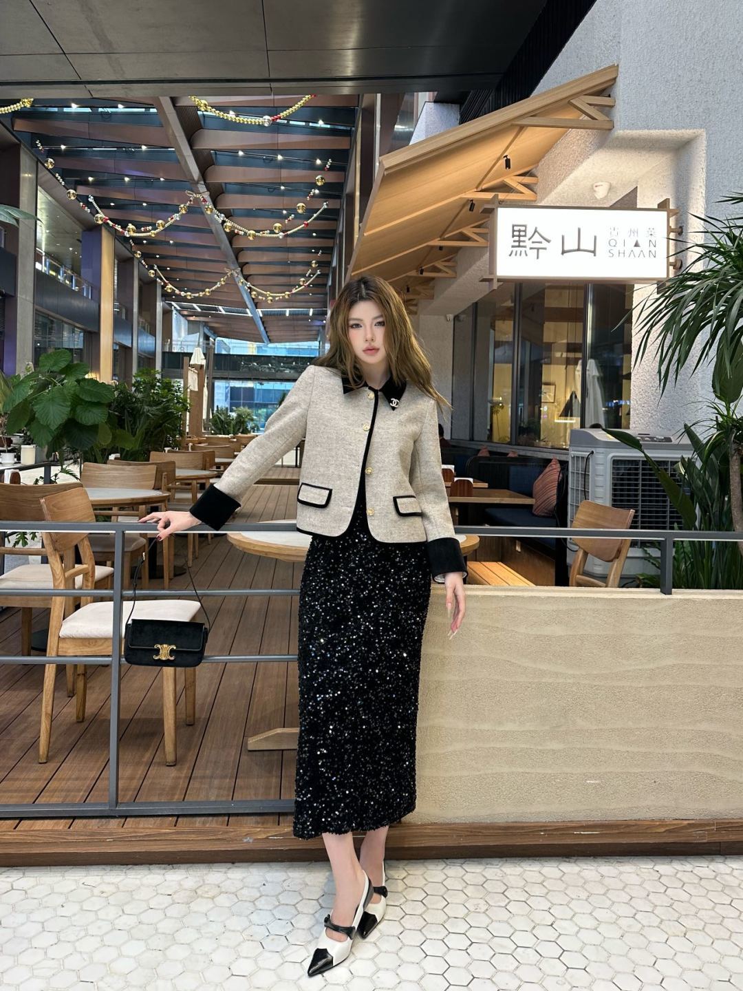 Cha 25fw color-blocked dress jacket