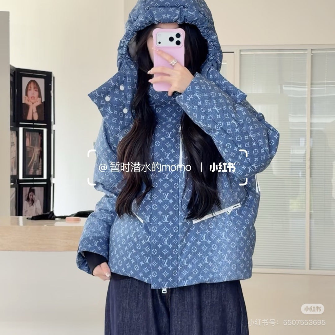 Lou**25fw new down jacket with printed fabric