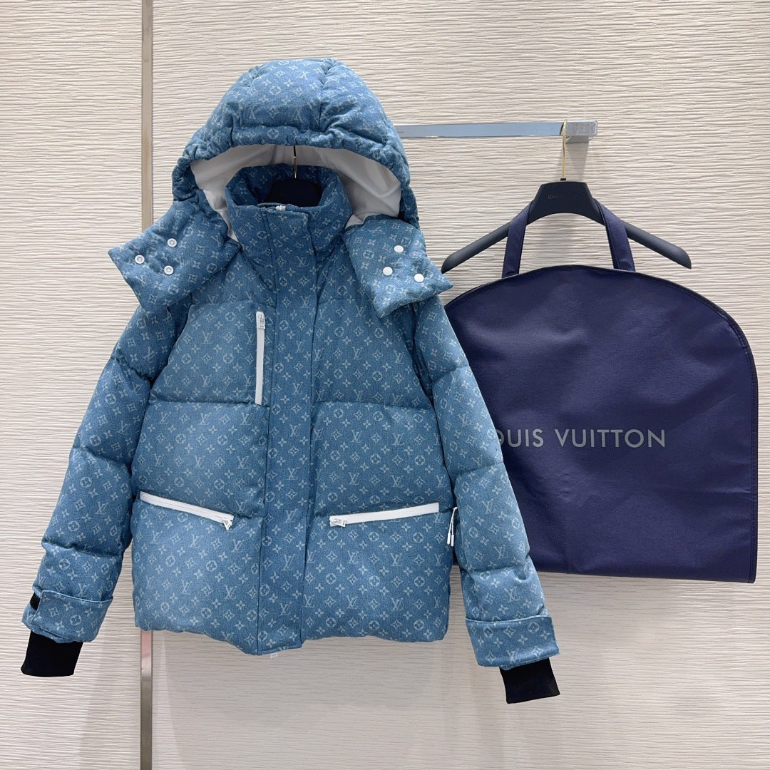 Lou**25fw new down jacket with printed fabric