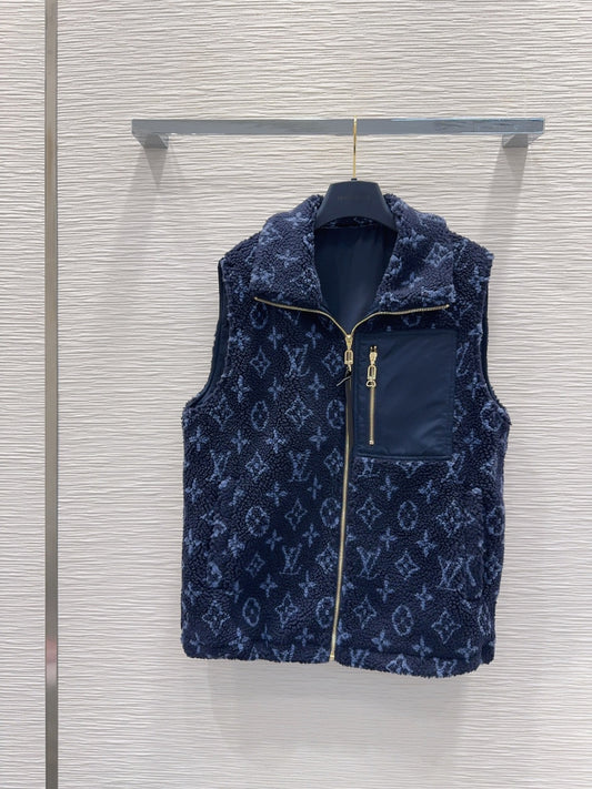 Lou**25fw new faux lamb wool vest
