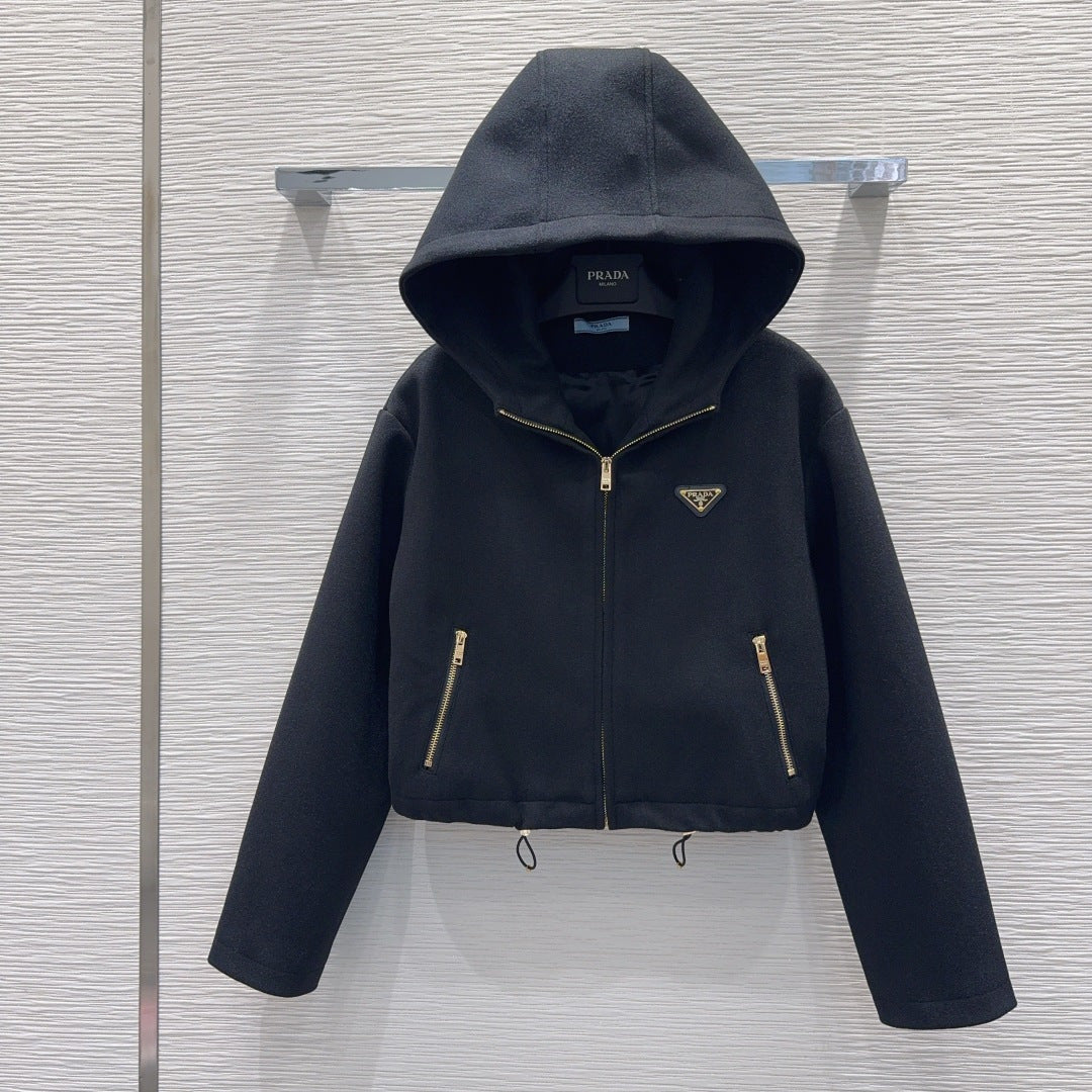 Pra**25fw new black wool coat