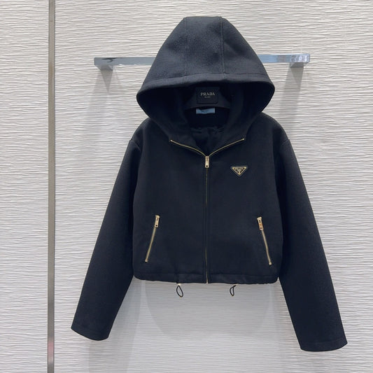 Pra**25fw new black wool coat