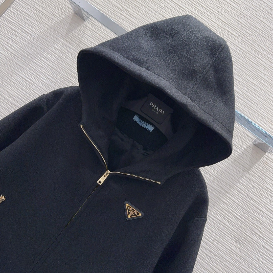 Pra**25fw new black wool coat