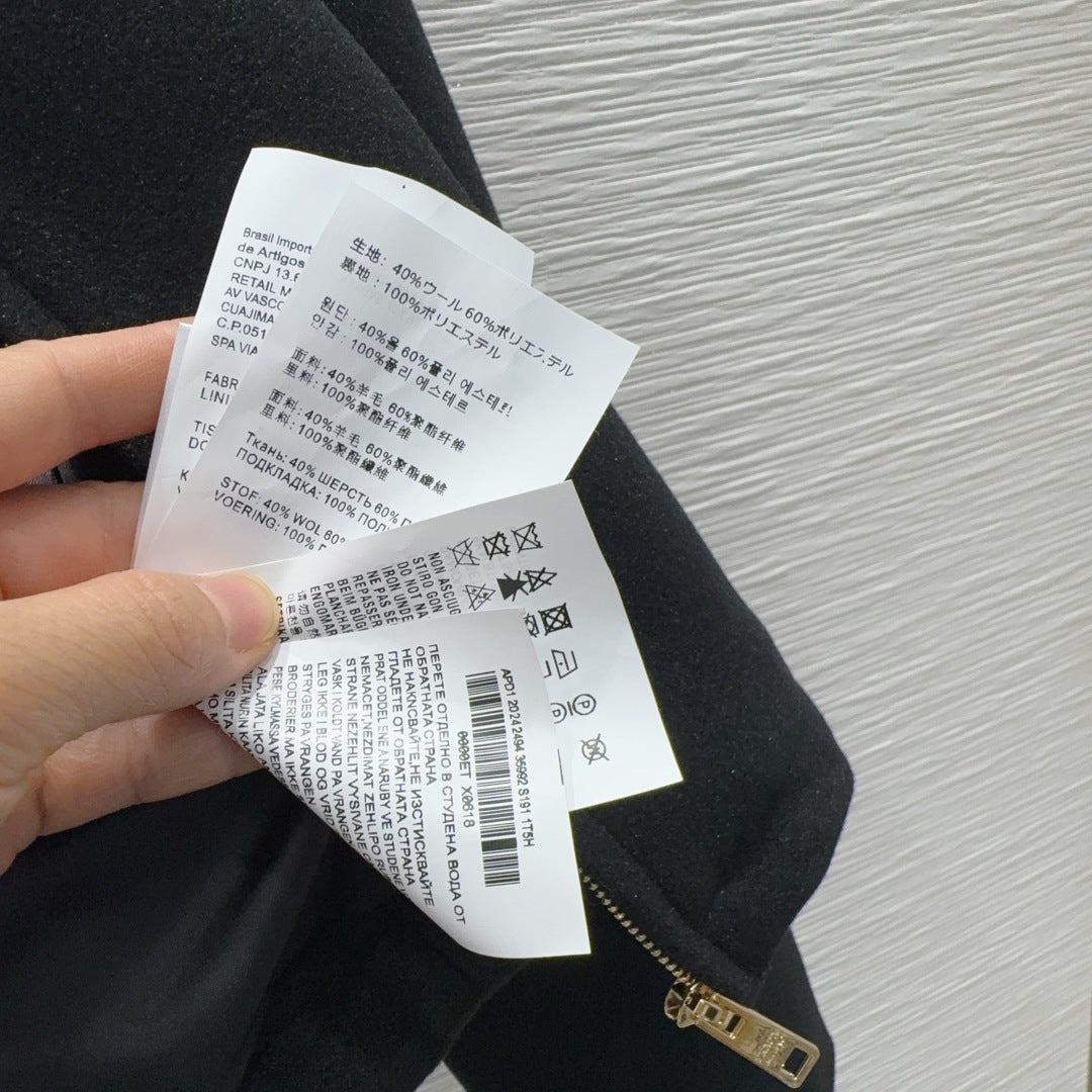 Pra**25fw new black wool coat