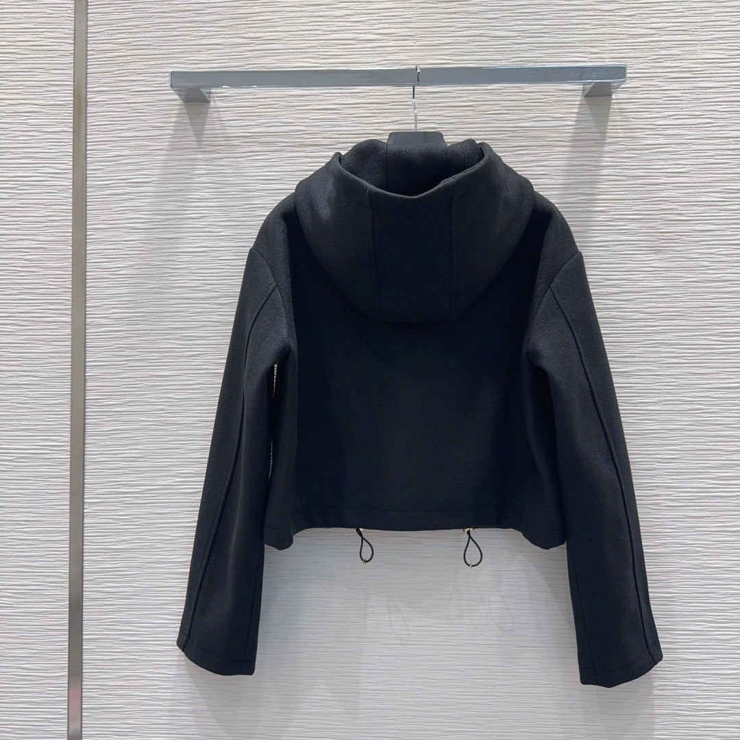 Pra**25fw new black wool coat