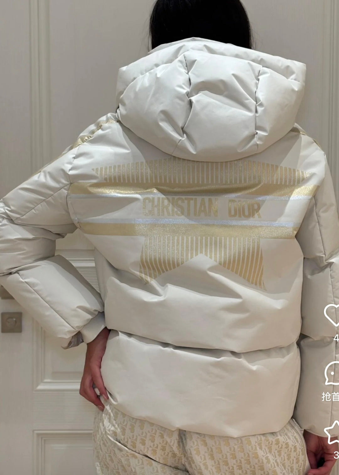 Cd 25fw down jacket with letter logo on the back