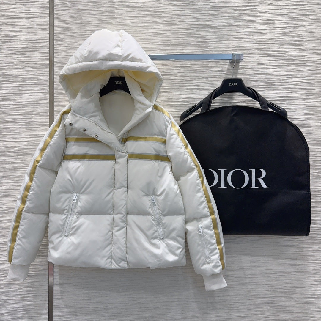 Cd 25fw down jacket with letter logo on the back