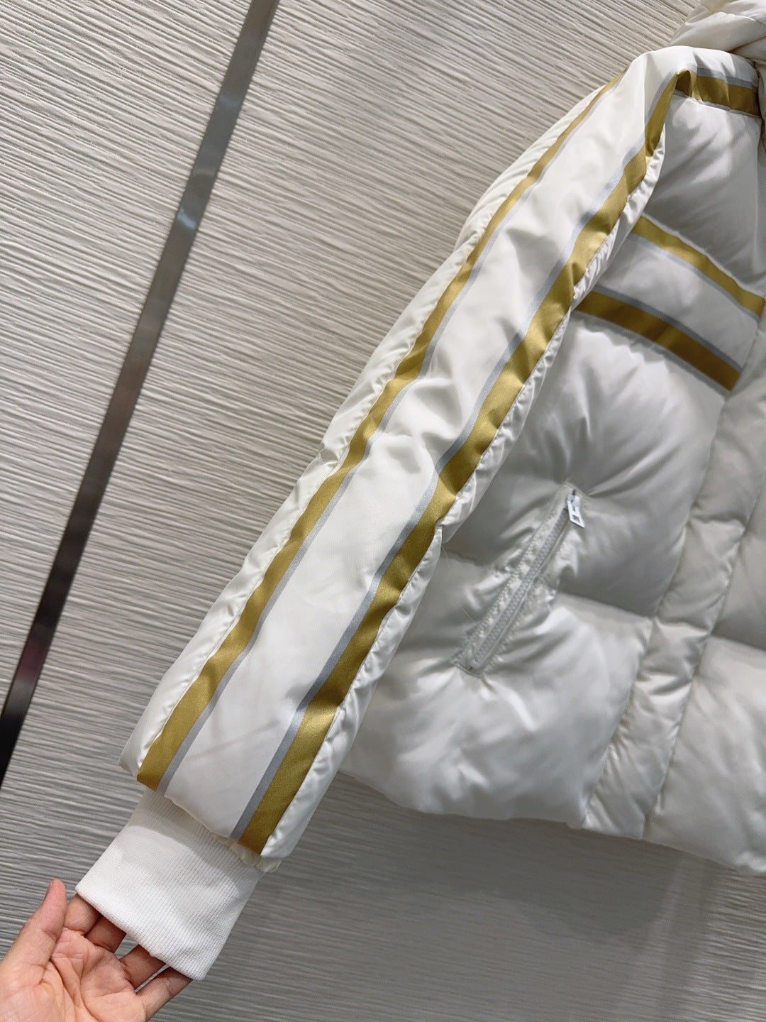 Cd 25fw down jacket with letter logo on the back