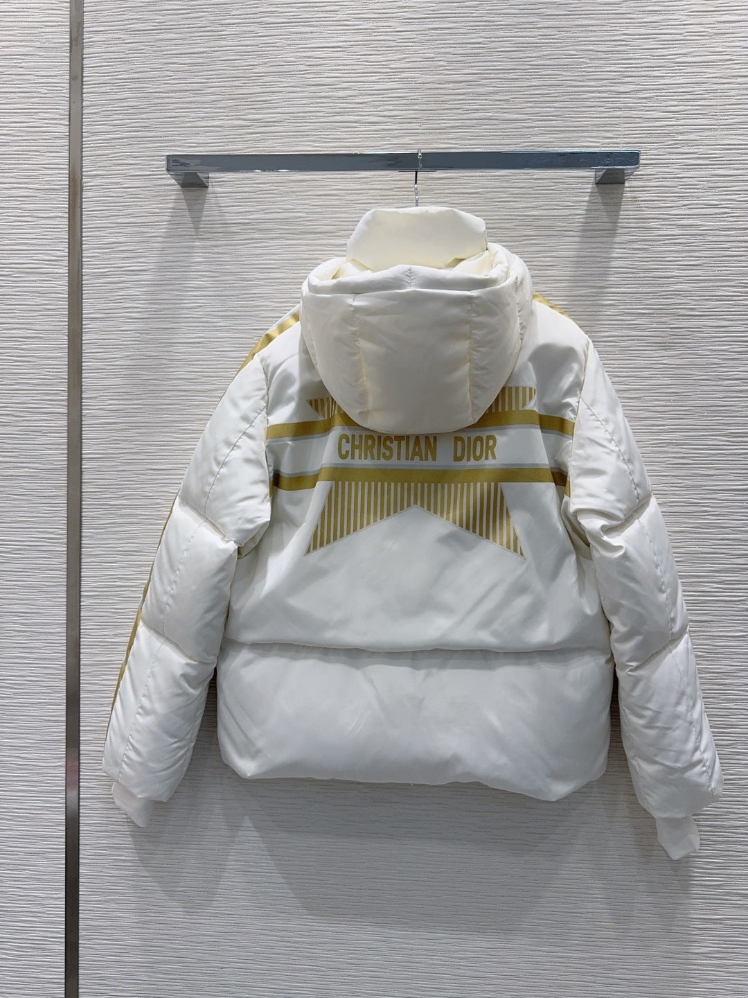 Cd 25fw down jacket with letter logo on the back