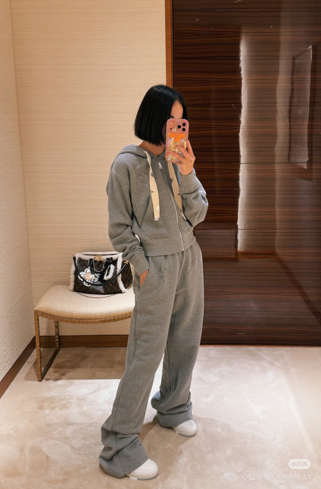 Lou 25fw hooded Zipper Set